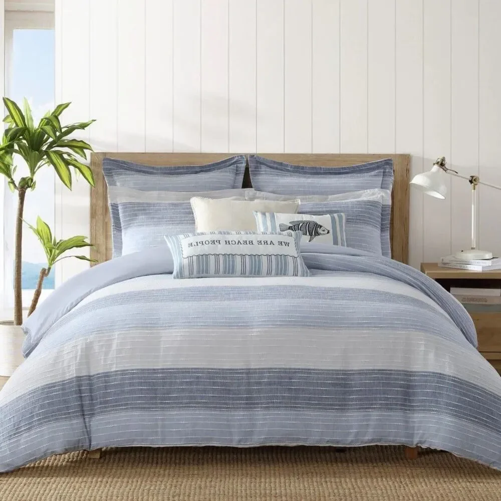 Levtex Home 2-Pc Comforter Set – Sand Stripes Cotton Bedding, Modern Design